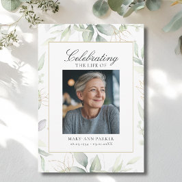 Invitación Fotografía Funeral "Celebración de la Vida" con Ve