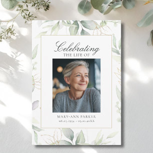 Invitación Fotografía Funeral "Celebración de la Vida" con Ve