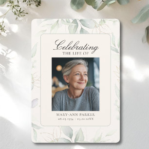 Invitación Fotografía Funeral "Celebración de la Vida" con Ve