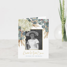 Invitación Fotografía funeraria Floral Elegante Foliage Eucal