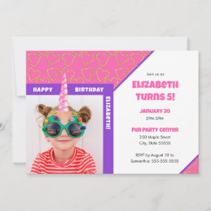 Invitación Fotografía infantil personalizada Cumpleaños Unico