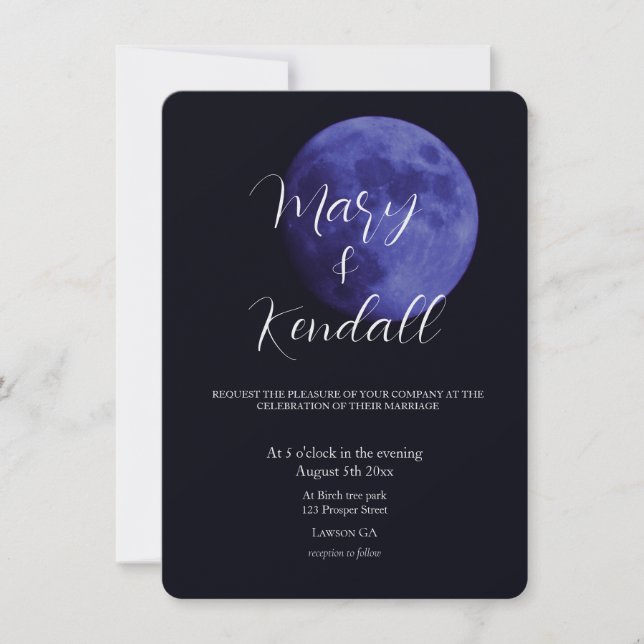 Invitación Fotografía mágica de luna morada (Anverso)