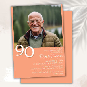 Invitación Fotografía Minimalista moderna, 90º cumpleaños