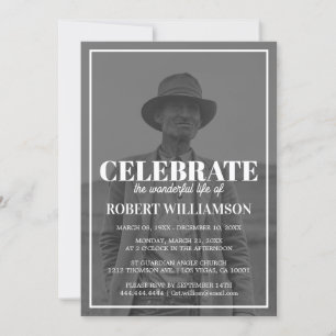 Invitación Fotografía moderna Celebración funeraria de la vid