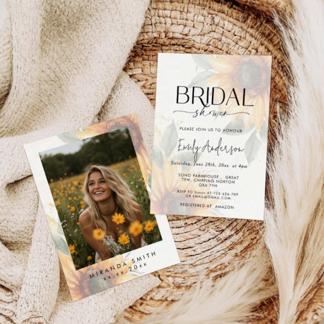 Invitación Fotografía moderna de girasol Ducha nupcial (Subido por el creador)