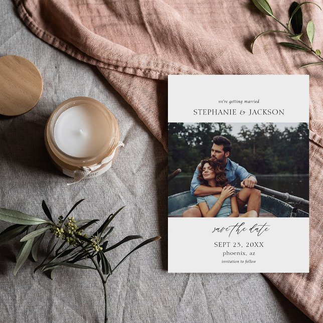 Invitación Fotografía moderna H Pano Guardar la fecha (Subido por el creador)