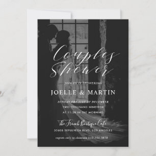 Invitación Fotografía moderna Parejas de caligrafía Ducha Fot