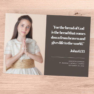 Invitación Fotografía moderna Primera cita de la Santa Comuni