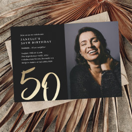 Invitación Fotografía moderna simple 50 cumpleaños
