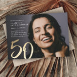 Invitación Fotografía moderna simple 50 cumpleaños<br><div class="desc">Simple y moderna foto 50.ª Invitación por cumpleaños. Haga clic en el botón de edición/personalización para personalizar de este diseño.</div>