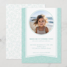 Invitación Fotografía moderna y elegante del patrón de tortug
