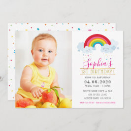Invitación FOTOGRAFÍA NIÑOS CUMPLEAÑOS FIESTA arcoiris colori