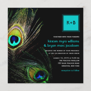 Invitación Fotografía Peacock Feathers Boda 2