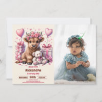 Fotografía rosa Santo Vaca Highland Primer cumplea