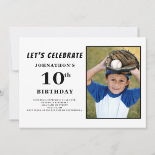 Invitación Fotografía simple Cumpleaños 10