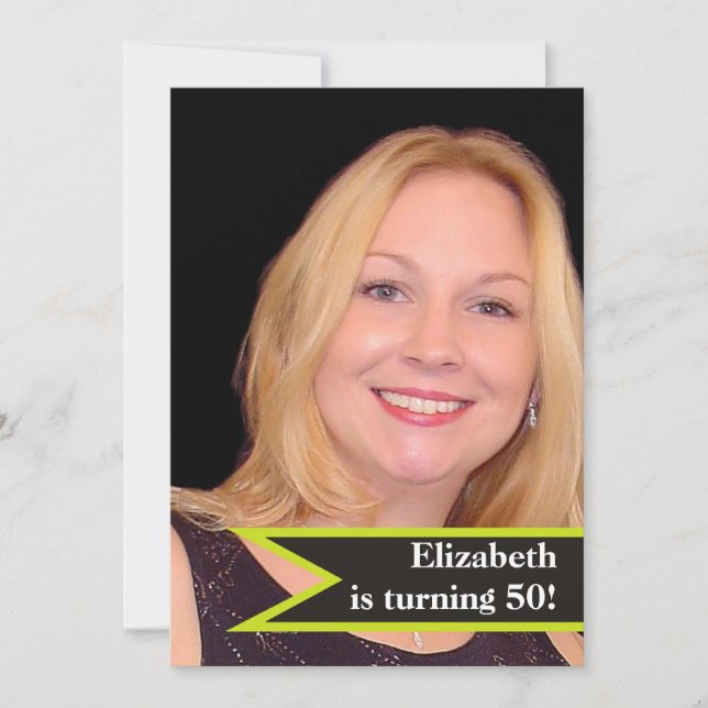 Invitación Fotografía simple de 50 años de la mujer moderna (Anverso)