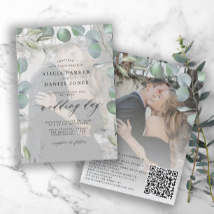 Invitación Fotografía superpuesta de faux vellum, vegetación
