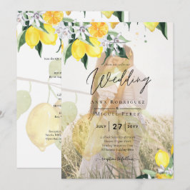 Invitación FOTOGRAFÍA TOTAL SOBRELAY Lemons Wedding Invite QR