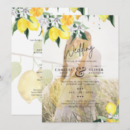 Invitación FOTOGRAFÍA TOTAL SOBRELAY Lemons Wedding Invite QR