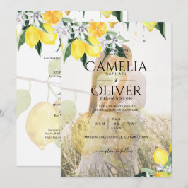 Invitación FOTOGRAFÍA TOTAL SOBRELAY Lemons Wedding Invite QR