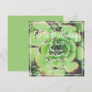 Invitación Fotografía verde exitosa 50 cumpleaños