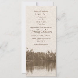 Invitación fotografía vintage del paisaje del lago montañoso 