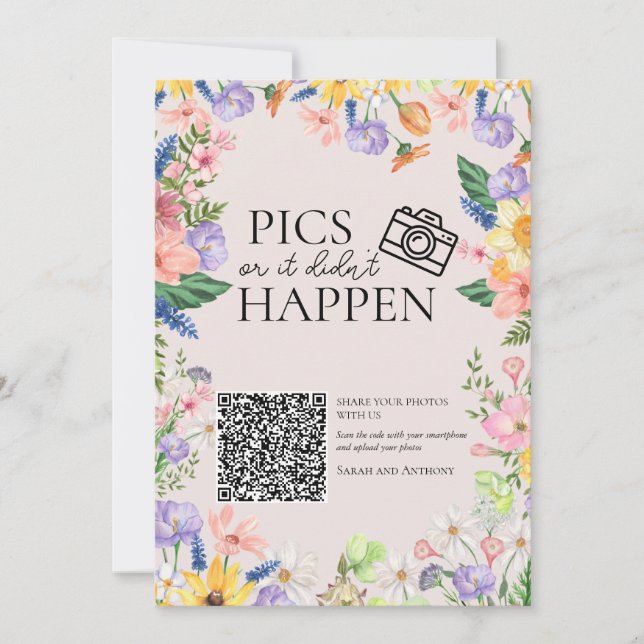 Invitación Fotografías de la primavera de las flores silvestr (Anverso)