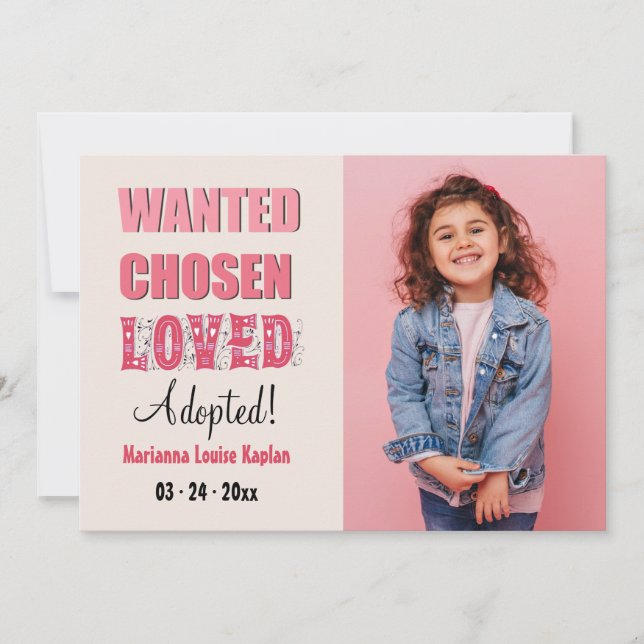 Invitación fotográfica adoptada (Anverso)