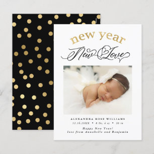 Invitación fotográfica Año Nuevo Amor Nacimiento