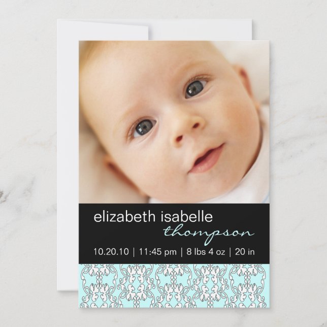 Invitación fotográfica Barroca Turquesa (Anverso)