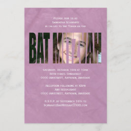 Invitación fotográfica Bat Mitzvah en morado