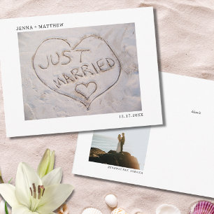 Invitación fotográfica "Beach Just Married"