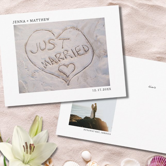 Invitación fotográfica "Beach Just Married" (Subido por el creador)