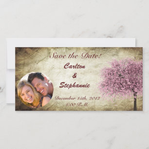 Invitación fotográfica Boda de árbol púrpura