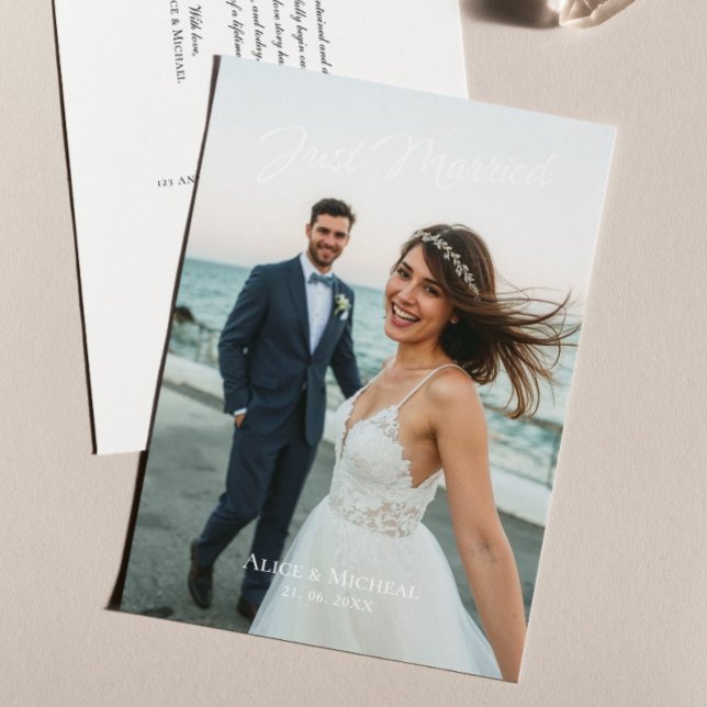Invitación fotográfica Boda moderno recién casada (Subido por el creador)