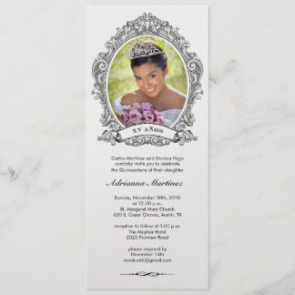 Invitación fotográfica brillante en blanco y negro