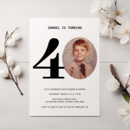 Invitación fotográfica de 40 años de Vintage Plaid