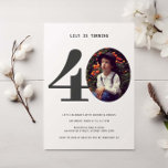 Invitación fotográfica de 40 años de Vintage Plaid<br><div class="desc">Esta vintage invitación a la fiesta de cumpleaños número 40 es perfecta para tu cumpleaños por el camino de la memoria. Reemplace la foto con una de sus propias fotos de la infancia y personalizar el texto a su gusto. La edad puede ser editada, de lo contrario obtén nuestra colección...</div>