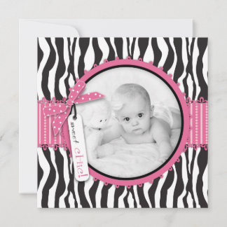Invitación fotográfica de acento rosa intenso y de