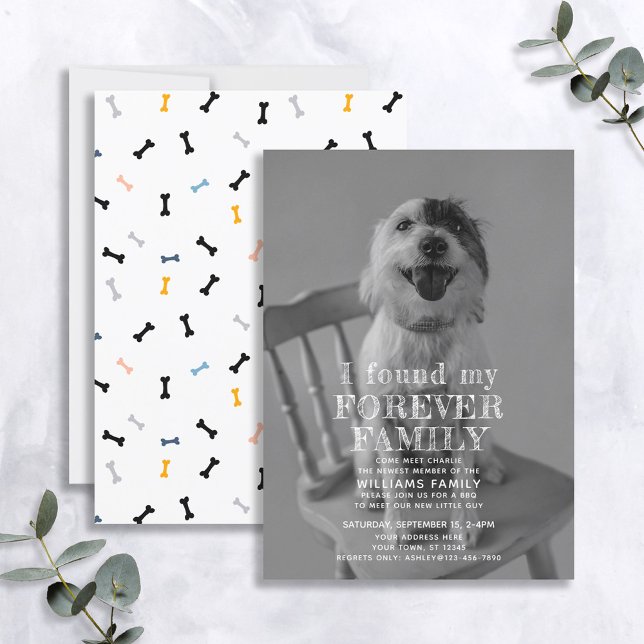 Invitación fotográfica de adopción de Mascota de f (Subido por el creador)