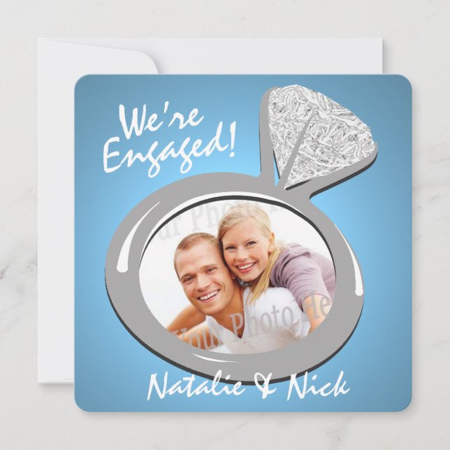 Invitación fotográfica de anillo de compromiso (Anverso)