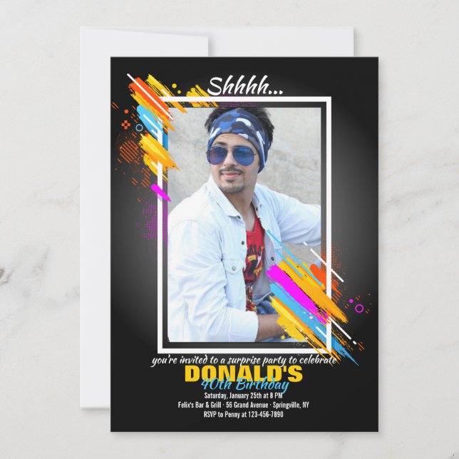 Invitación fotográfica de arte moderno (Anverso)