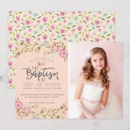INVITACIÓN FOTOGRÁFICA DE BAPTISM DE LDS| Chica ro