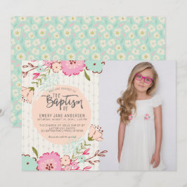 INVITACIÓN FOTOGRÁFICA DE BAPTISM DE LDS| Elegante