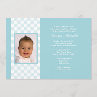 Invitación fotográfica de Blue Gingham