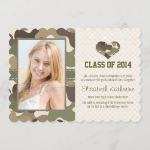 INVITACIÓN FOTOGRÁFICA DE CAMOUFLAGE HEART GRADUAT