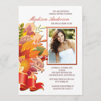 Invitación fotográfica de colores otoñales
