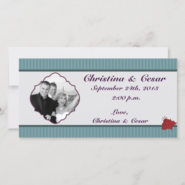 invitación fotográfica de compromiso 4x8 Damasco a (Anverso)