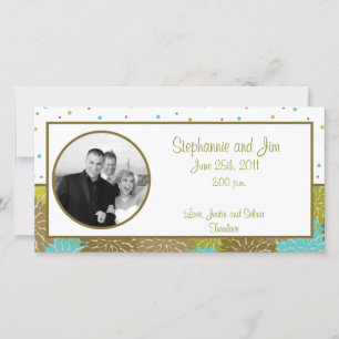 invitación fotográfica de compromiso 4x8 Floral Bu