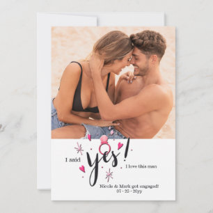 Invitación fotográfica de compromiso Sí